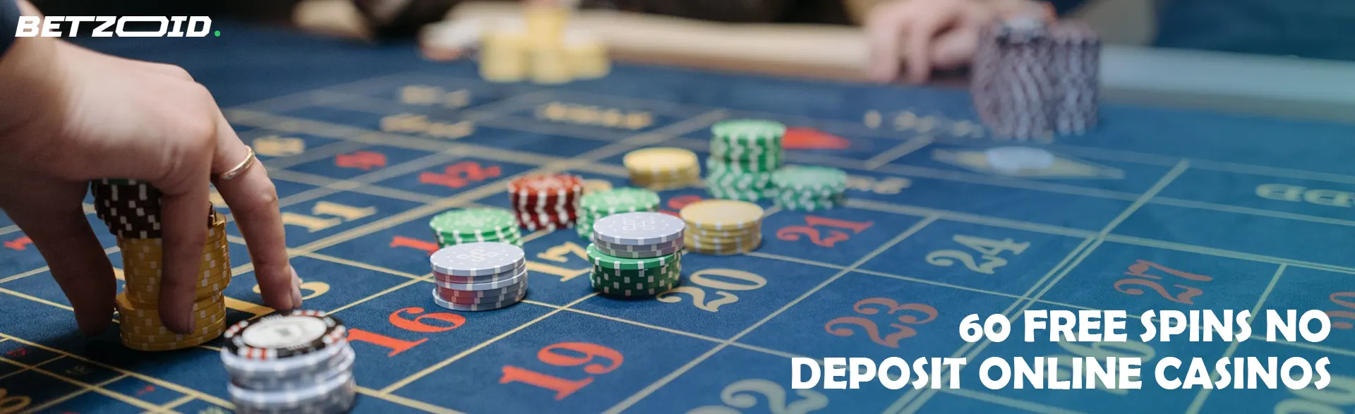 The player puts chips on the casino table.