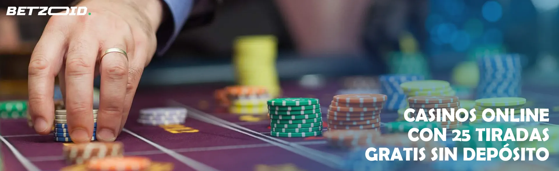 El jugador coloca fichas en la mesa del casino.