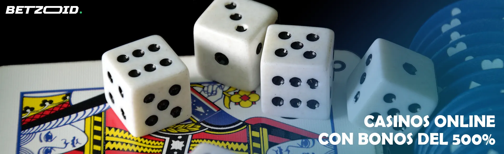 En las cartas hay dados y fichas de casino.
