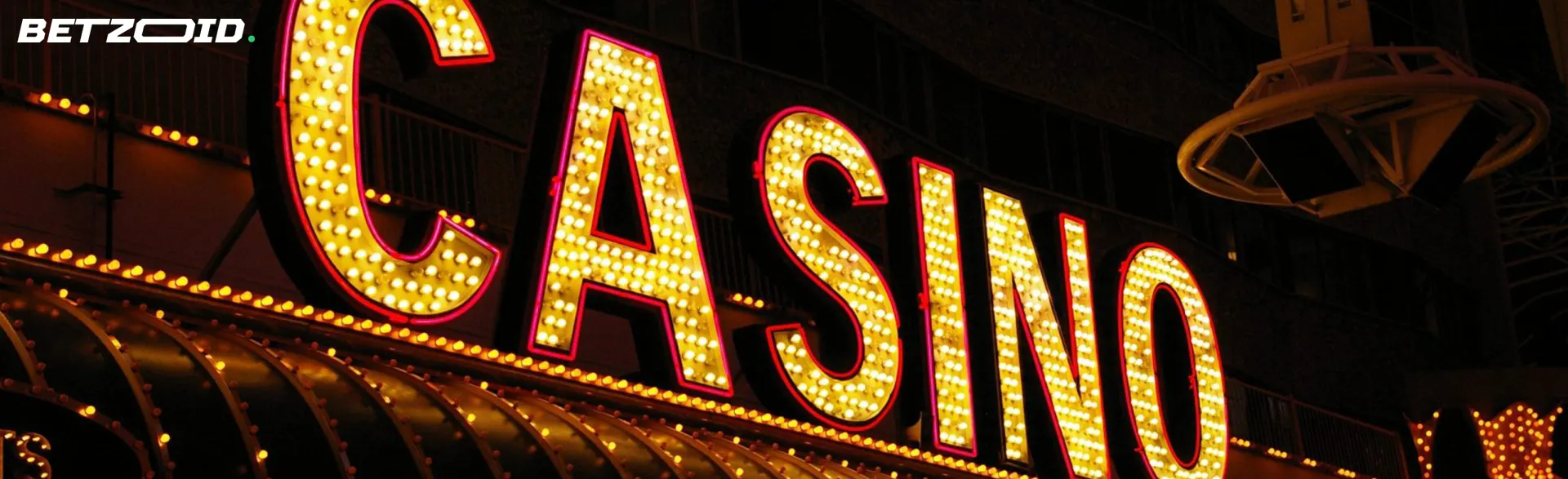 Evening casino sign.