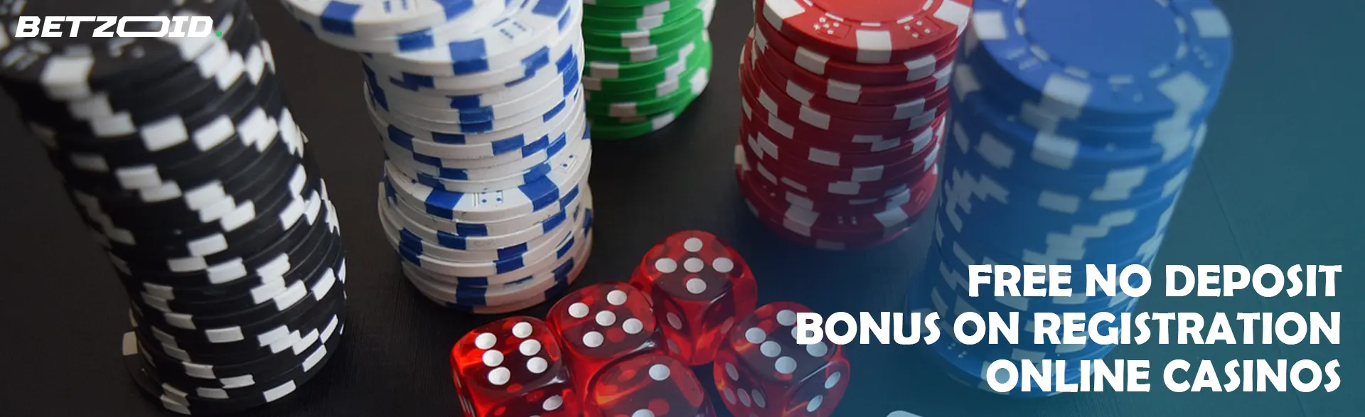 Stacks of chips next to the dice.