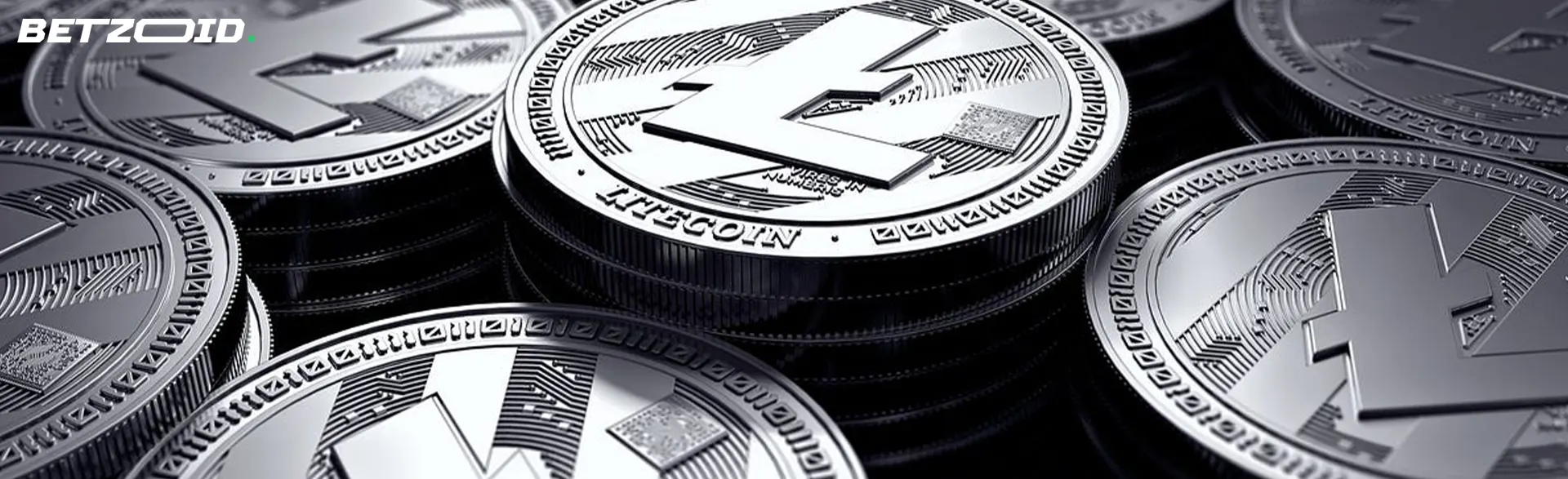 Litecoin cryptocurrency coins.