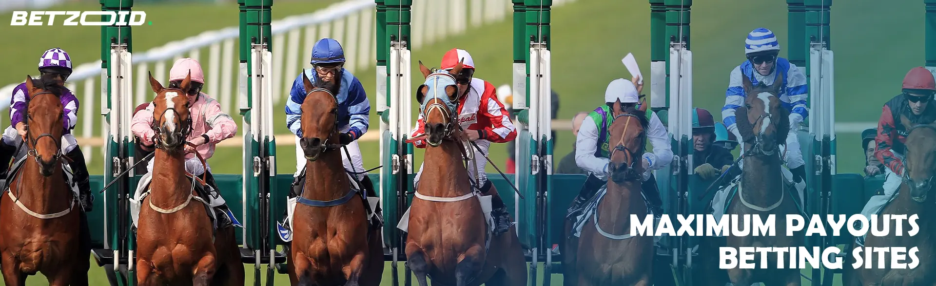 Jockeys on horses start during a horse race.