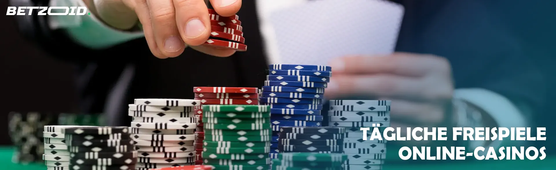 Der Spieler legt die Chips vor sich ab.