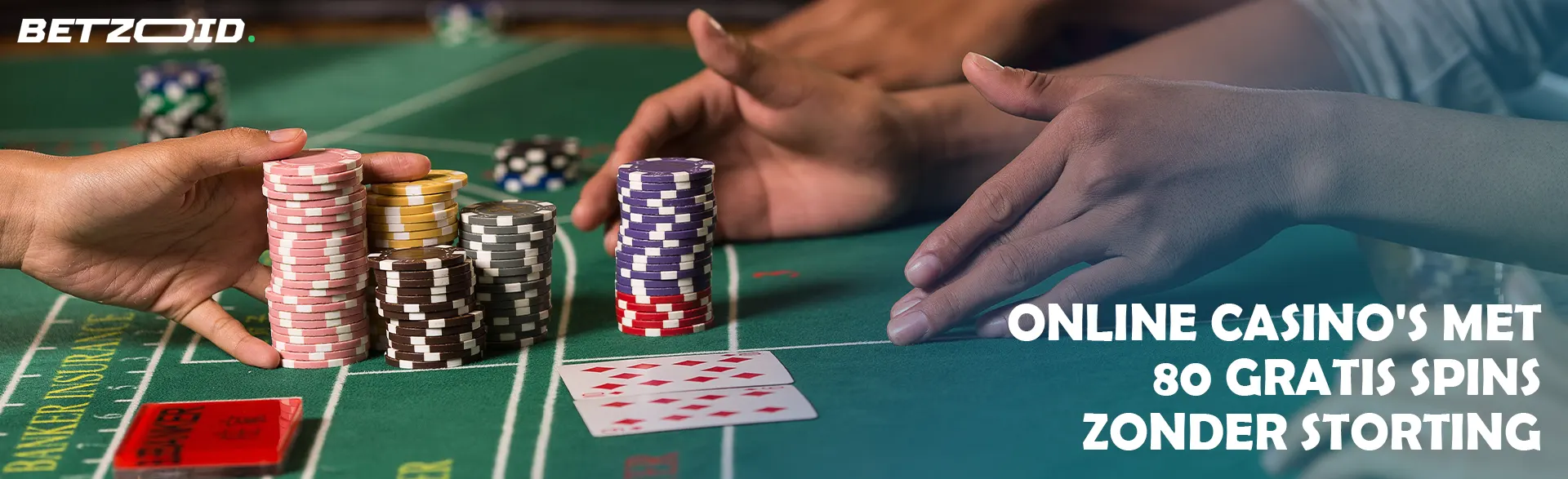 Spelers plaatsen weddenschappen met casinofiches.