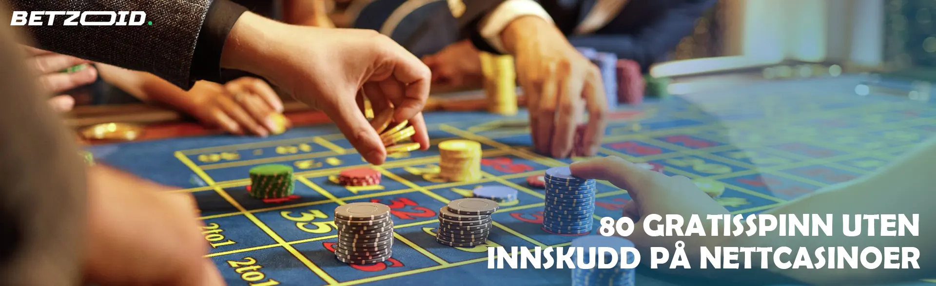 Spillere plasserer innsatser med kasinosjetonger.