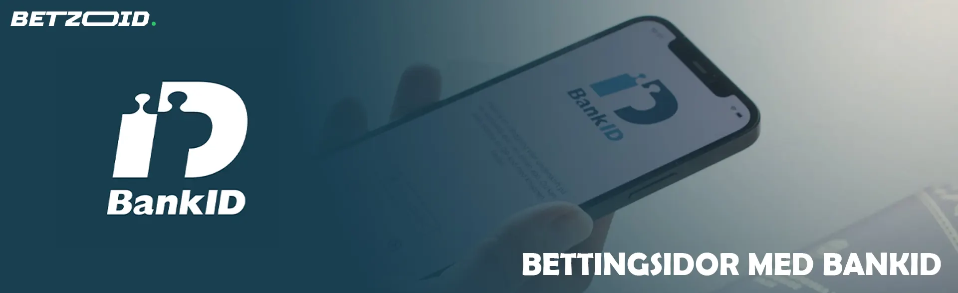 Smartphone med BankID-applikationen mot bakgrund av BankID-logotypen.