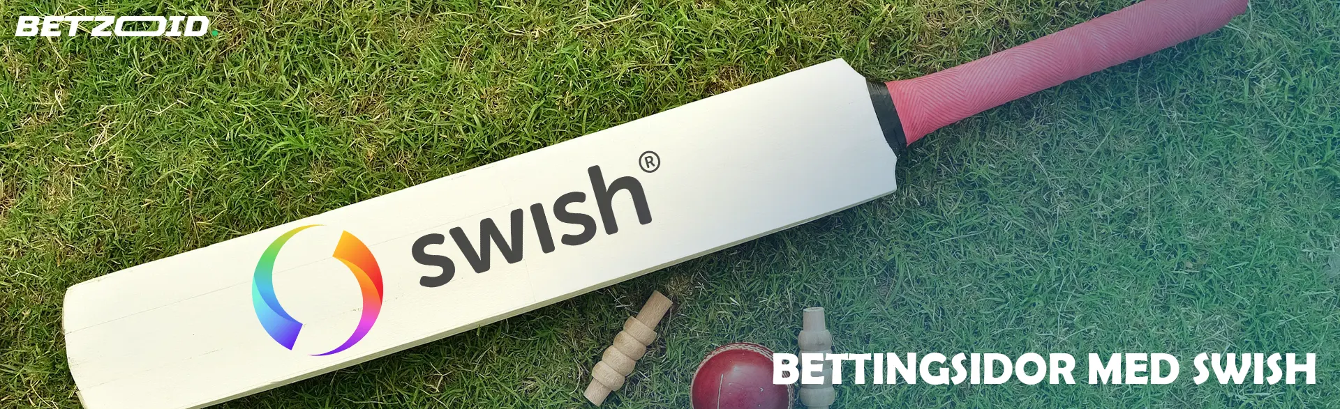 Cricketträ med Swish-logotyp.