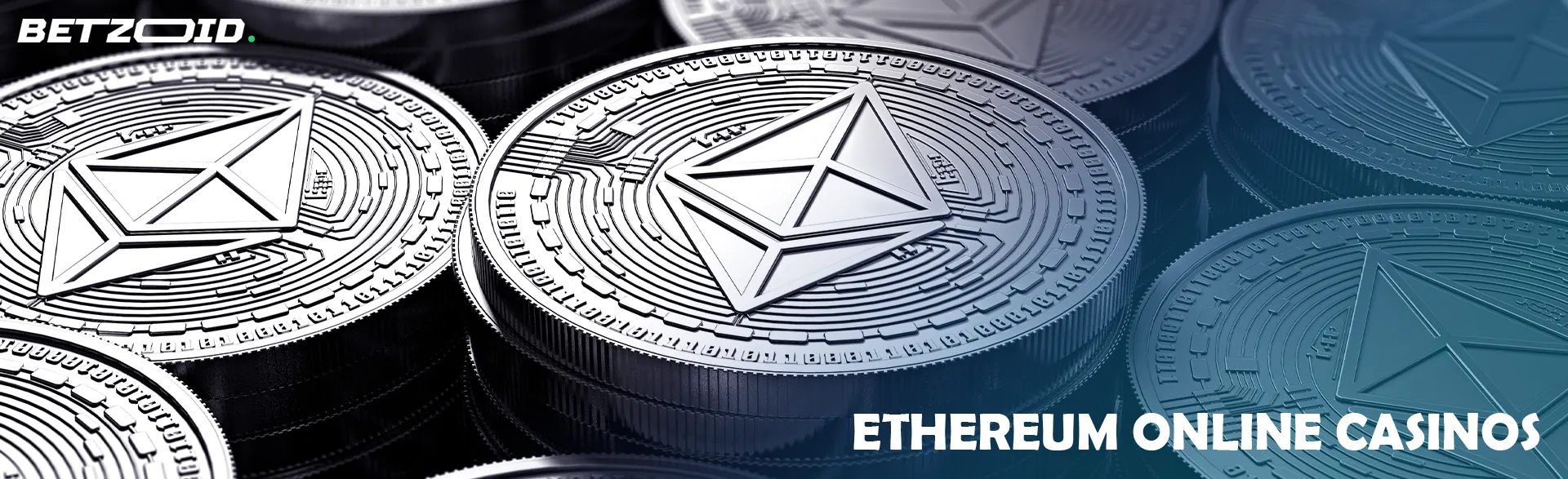 Silbermünzen der Kryptowährung Ethereum.