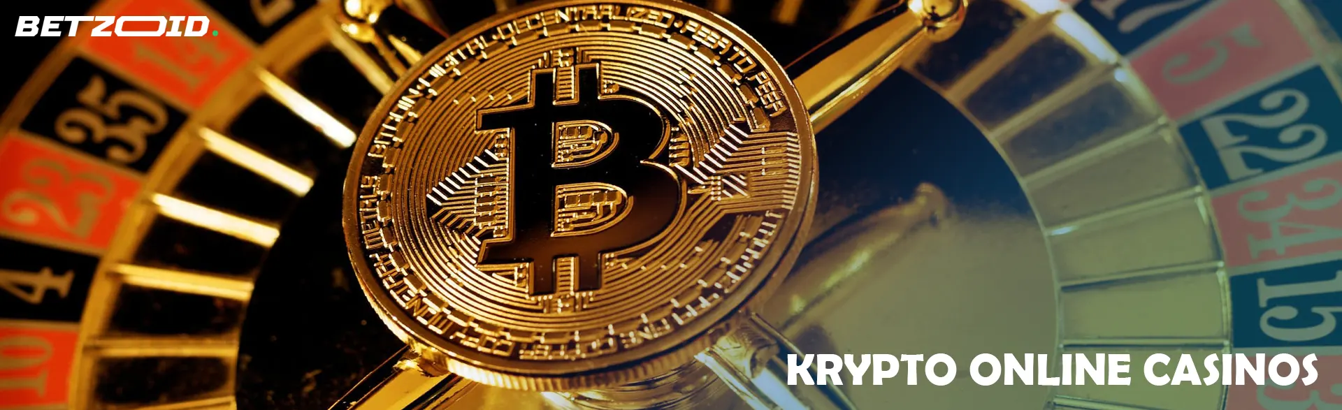 Eine Bitcoin-Münze liegt auf einem Rouletterad.