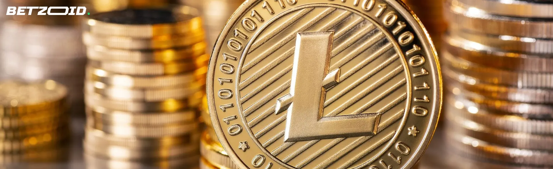 Goldmünzen der Kryptowährung Litecoin.