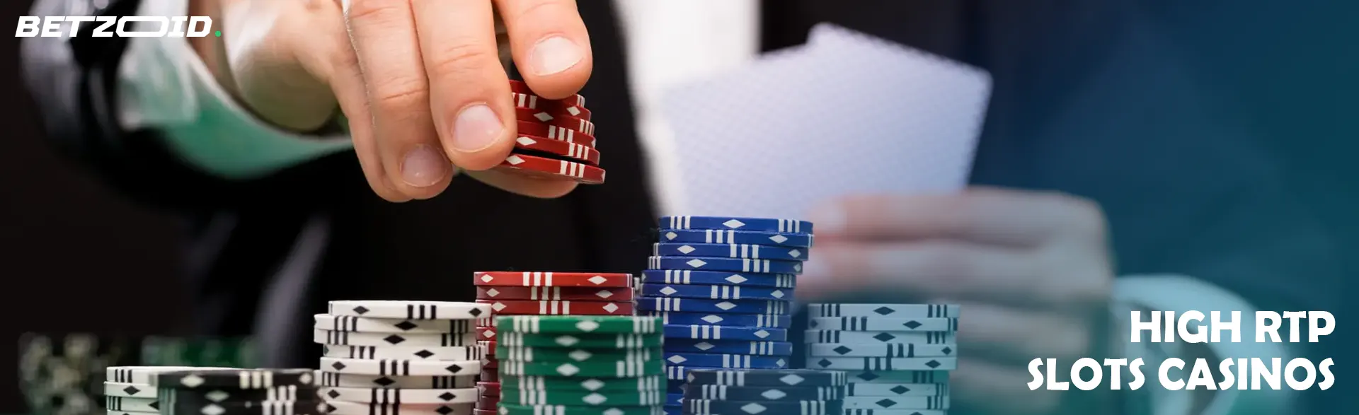 The player places the chips on a stack in front of him.