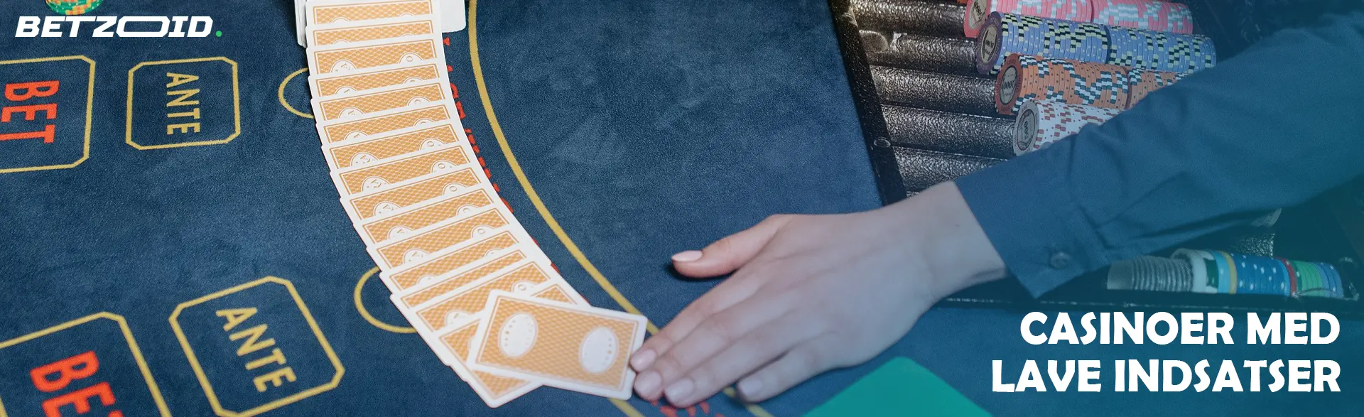 Spilleren spredte sine kort på casinobordet.