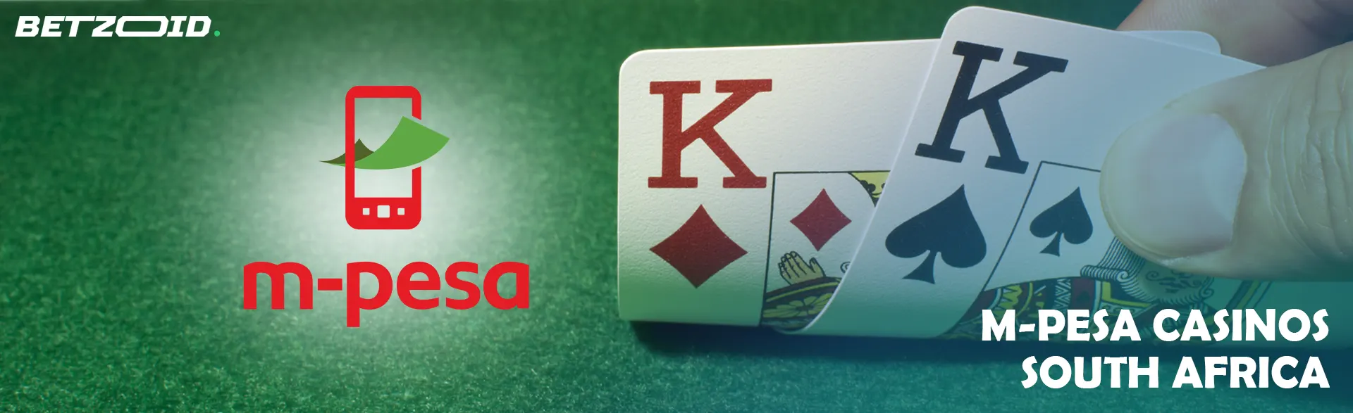 The M-PESA logo next to the cards in the player'