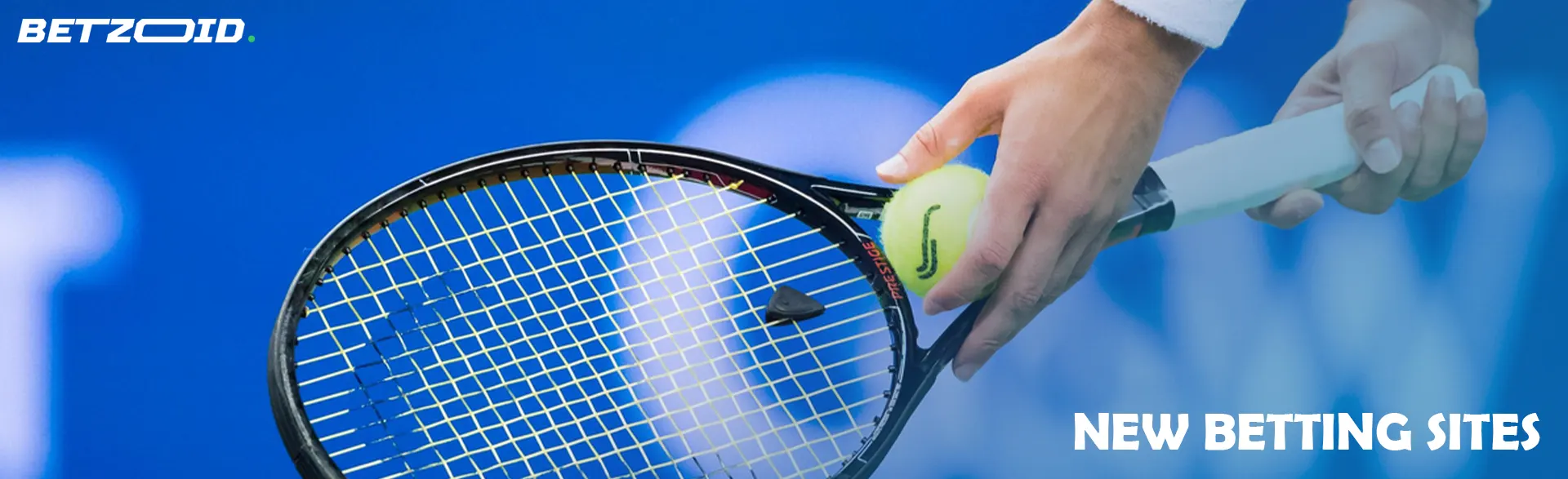 The tennis player put the ball to the racket.