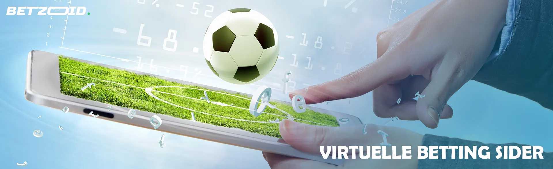 Fodbold ved siden af ​​en mand med en tablet i hænderne.