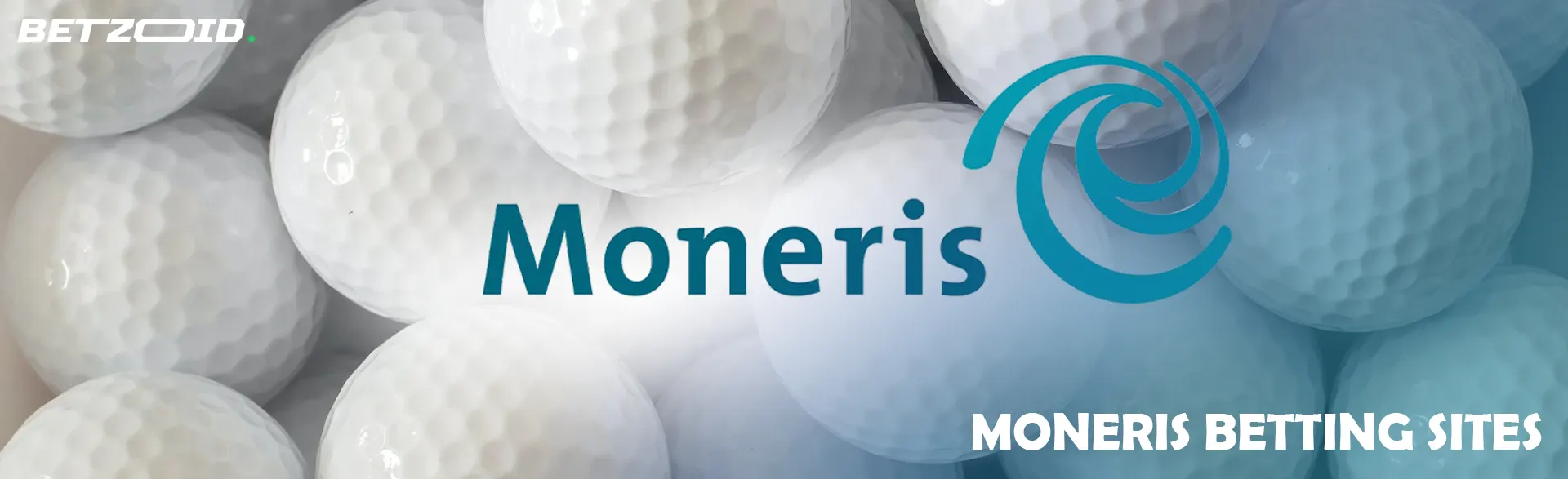 Moneris logo on a background of golf balls.