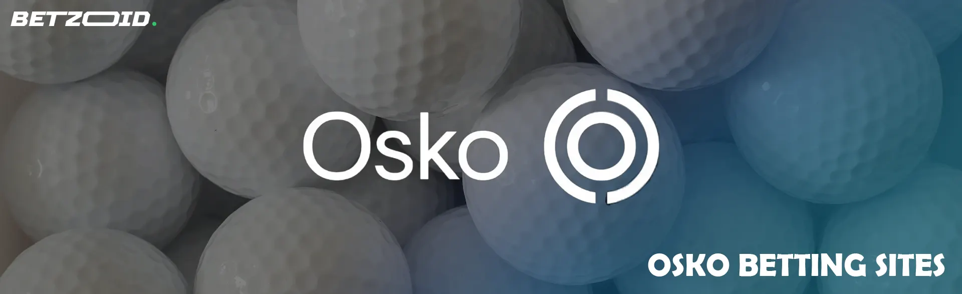 Osko logo on a background of golf balls.