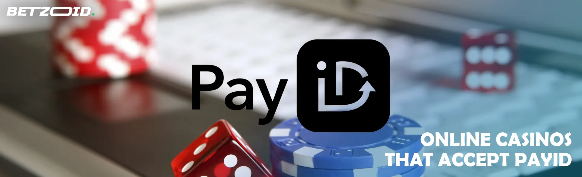 Logo PayID on the background of cards and chips on the keyboard.