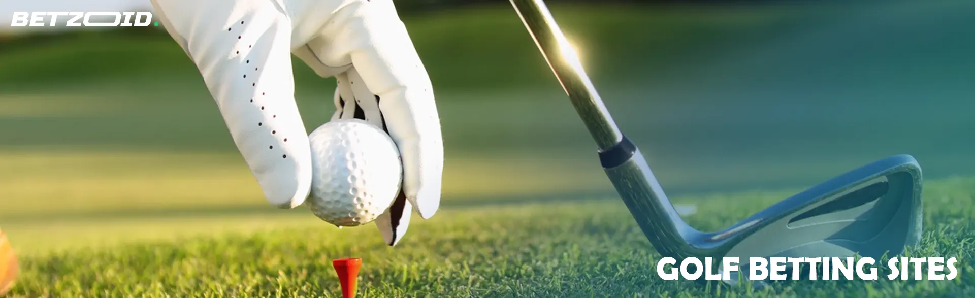 The player places the golf ball on the stand.