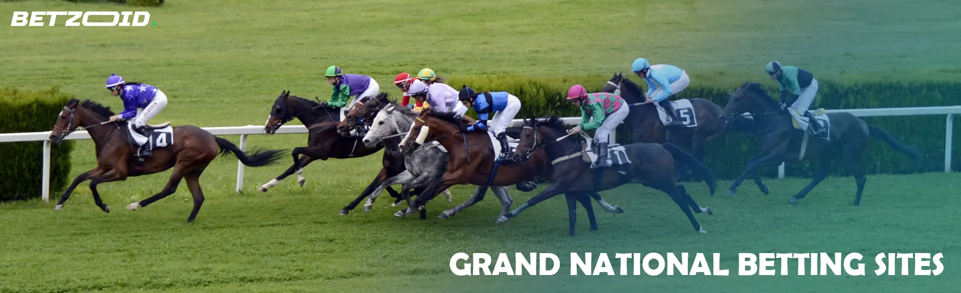 Jockeys on horses during a race.