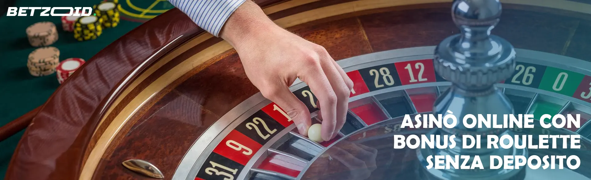 Il giocatore posiziona la pallina sulla ruota della roulette.