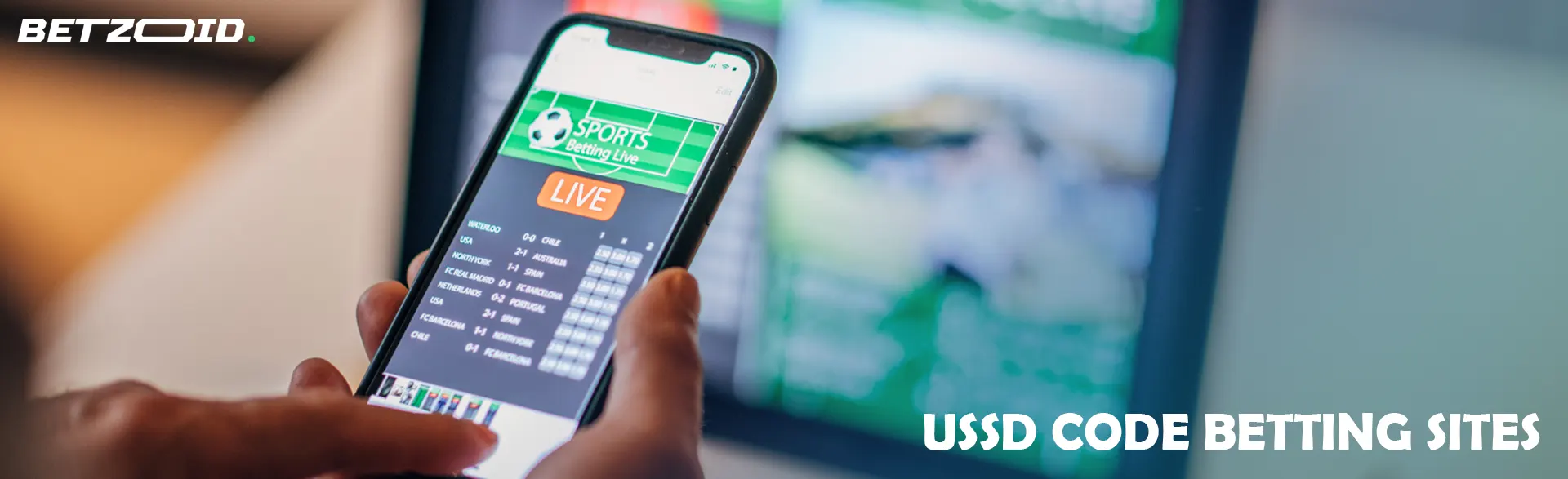 Smartphone with bets in human hands.