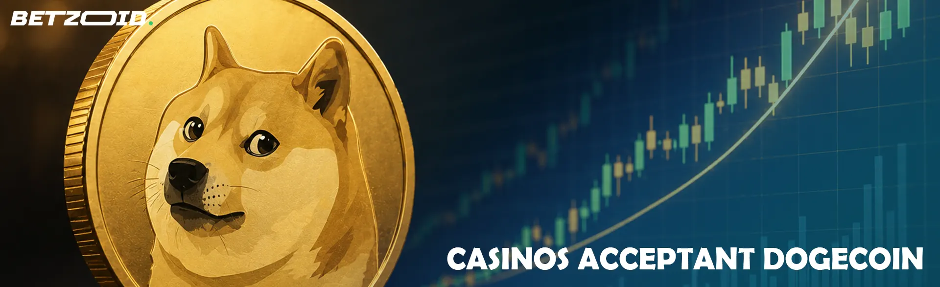 Pièce de crypto-monnaie Dogecoin sur fond graphique.