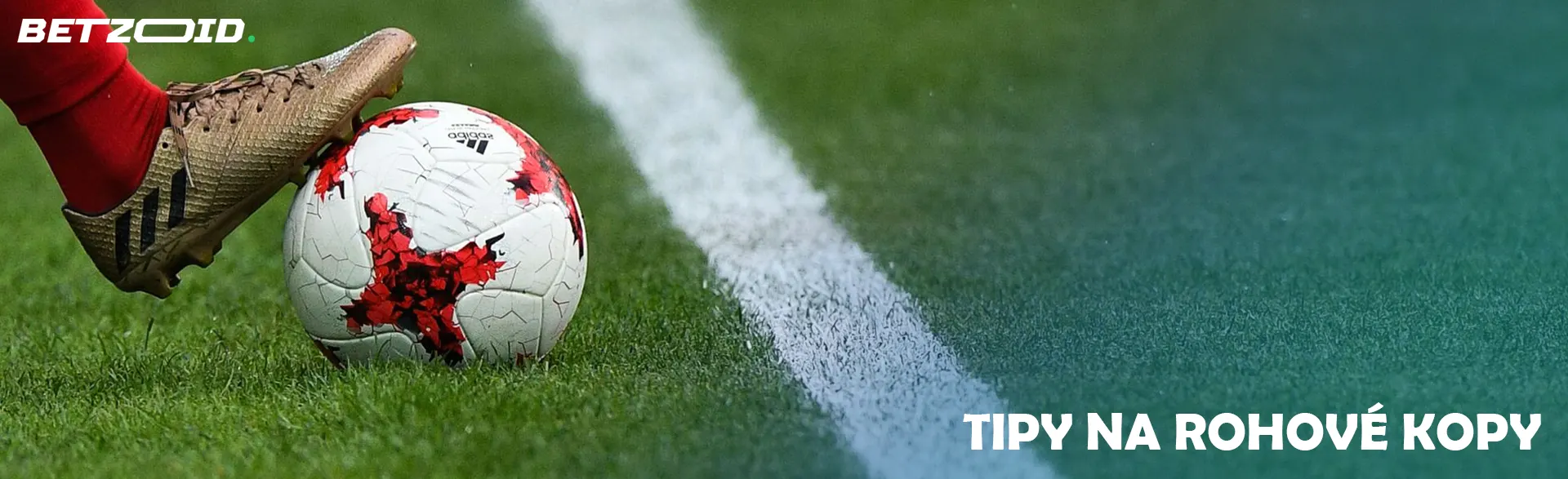 Fotbalistova noha drží míč.