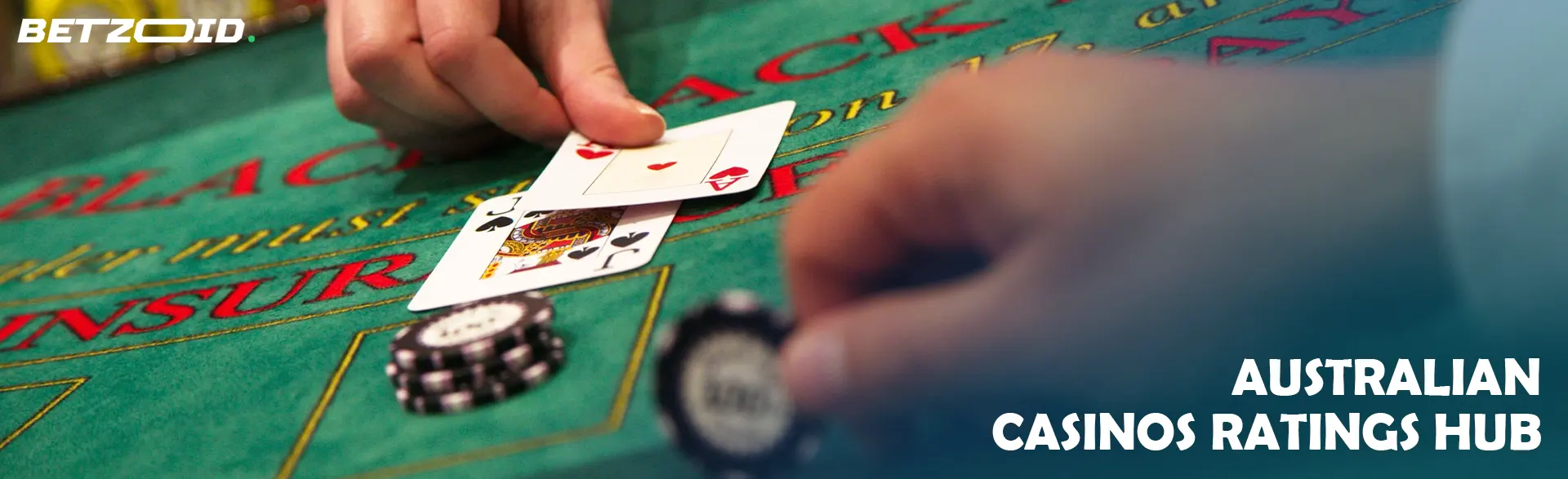 The player places the cards on the blackjack table.