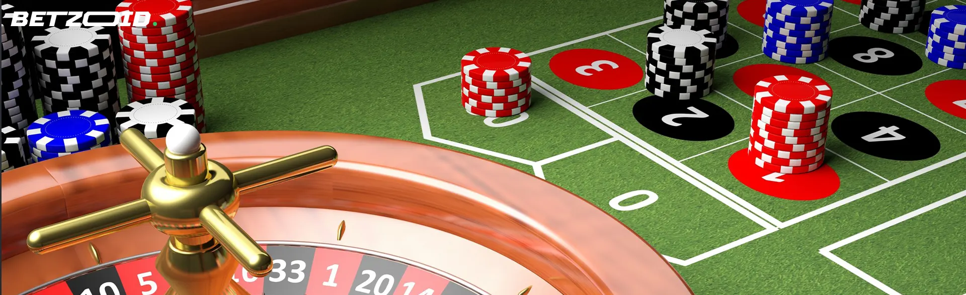 Roulette virtuale accanto alle fiches.