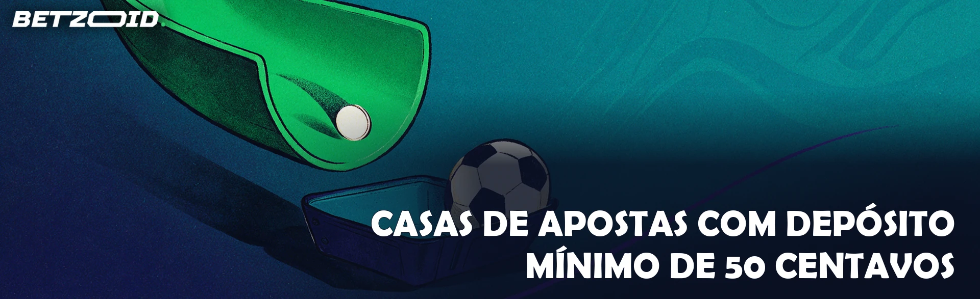 Ilustração de uma moeda descendo por uma calha verde até uma carteira aberta com uma bola de futebol.
