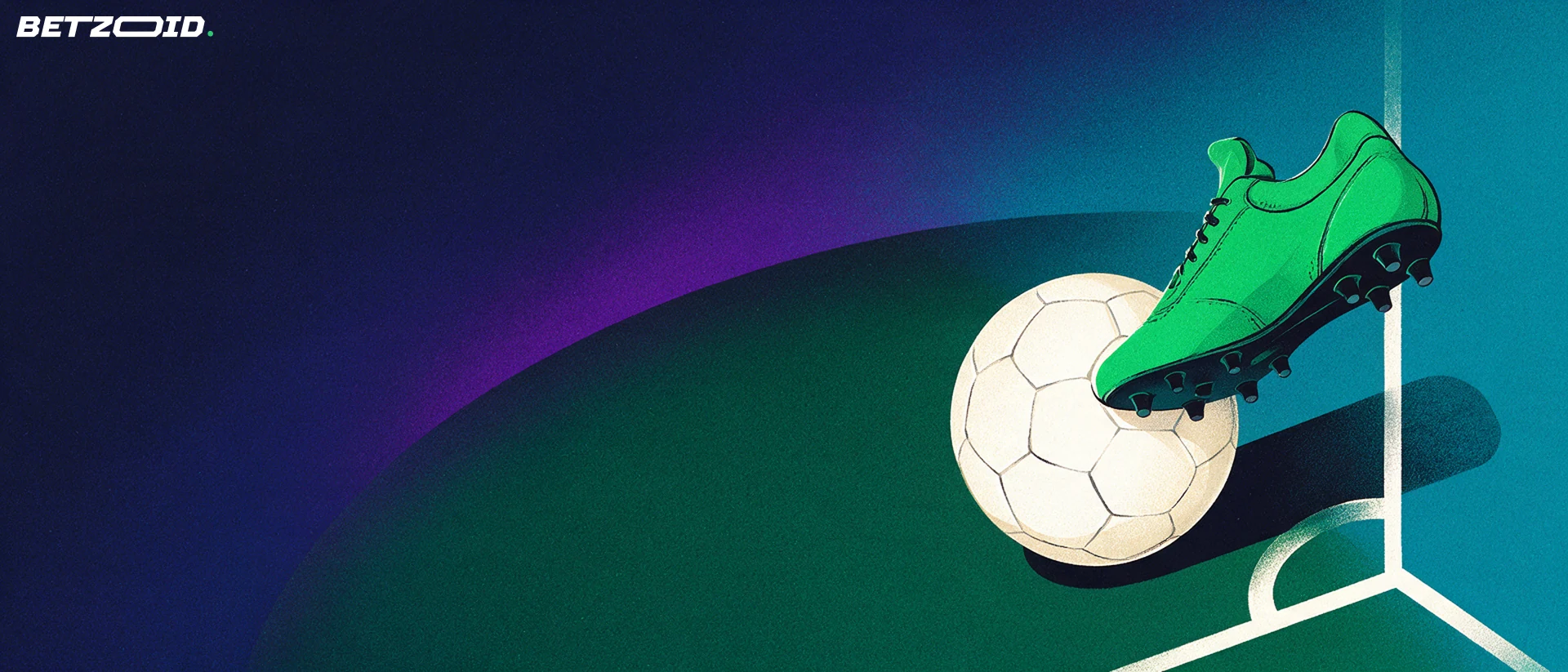 Futballcipő és labda az oldalvonal mellett.