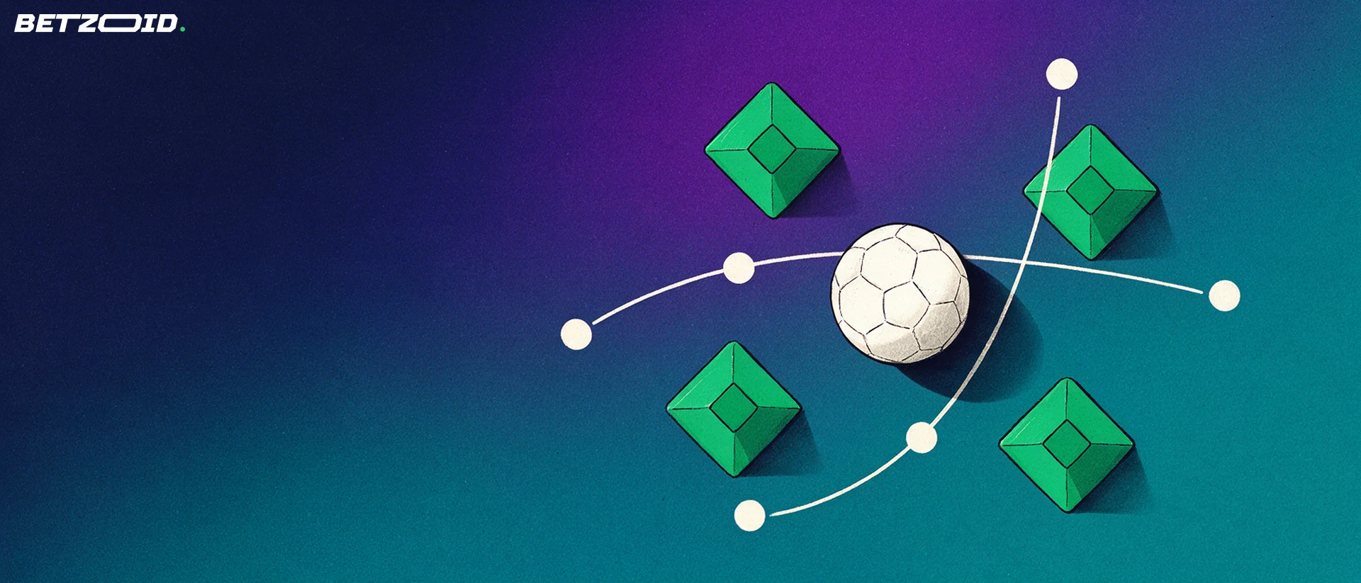 Training cones and a football show passing routes.