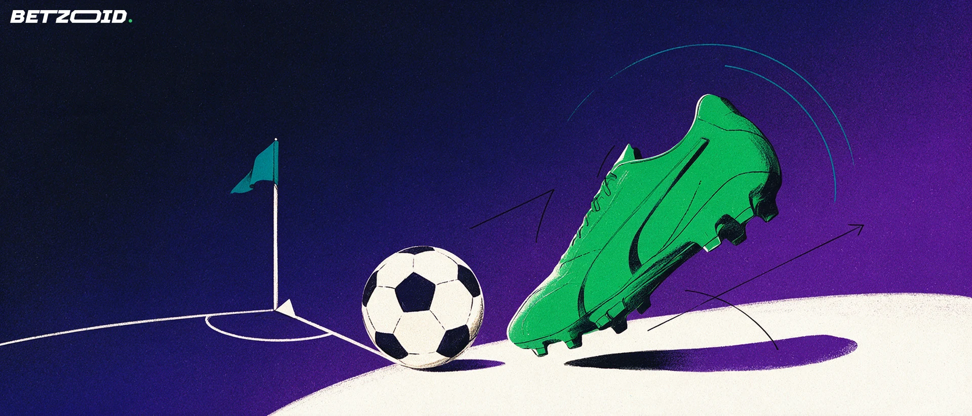 A football boot and ball beside the touchline.