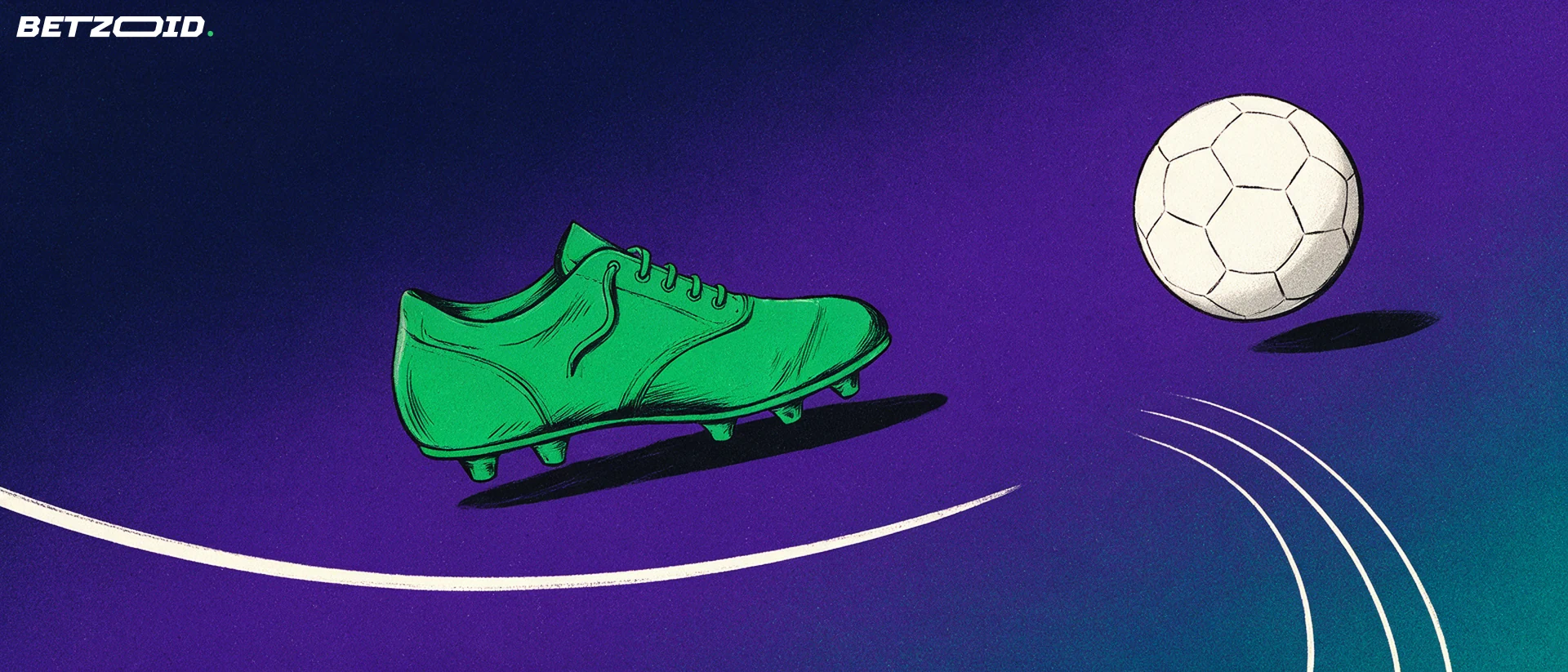 A football boot and ball beside the touchline.