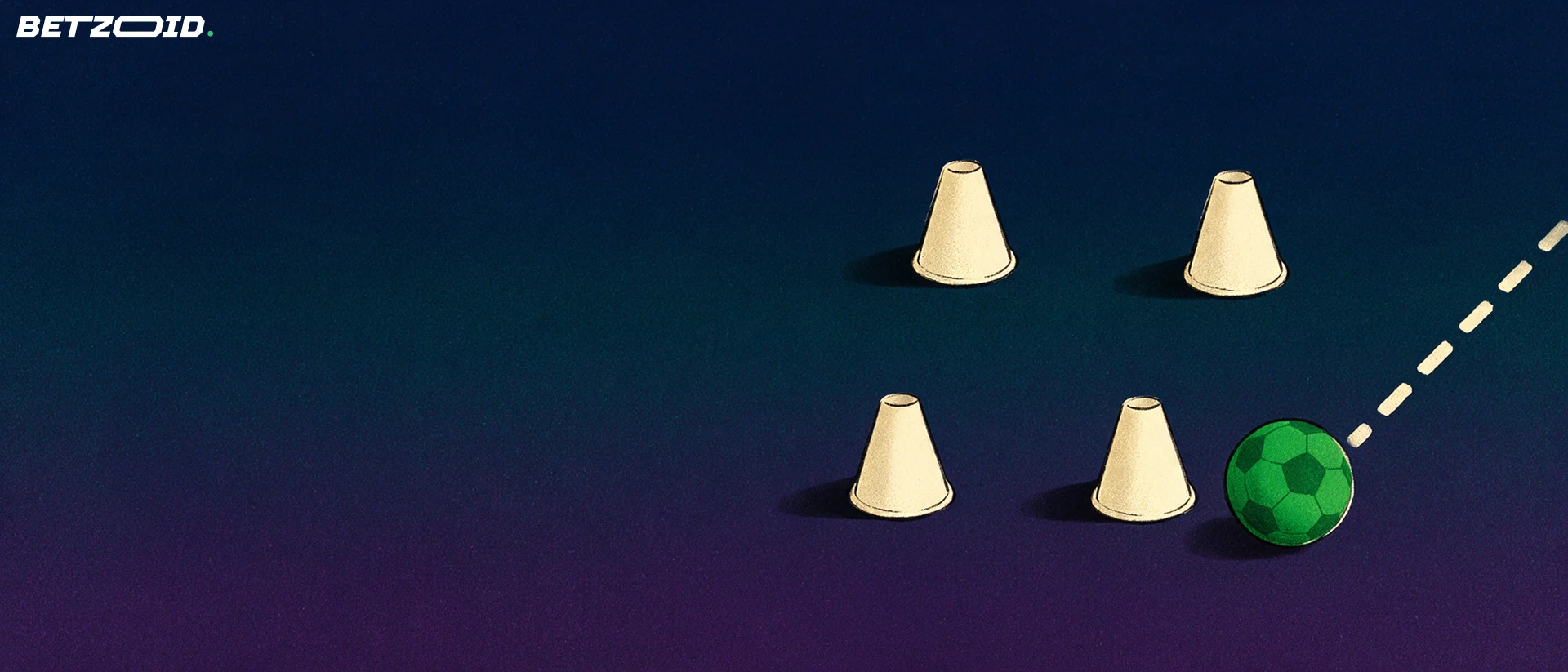 Training cones and a football show passing routes.