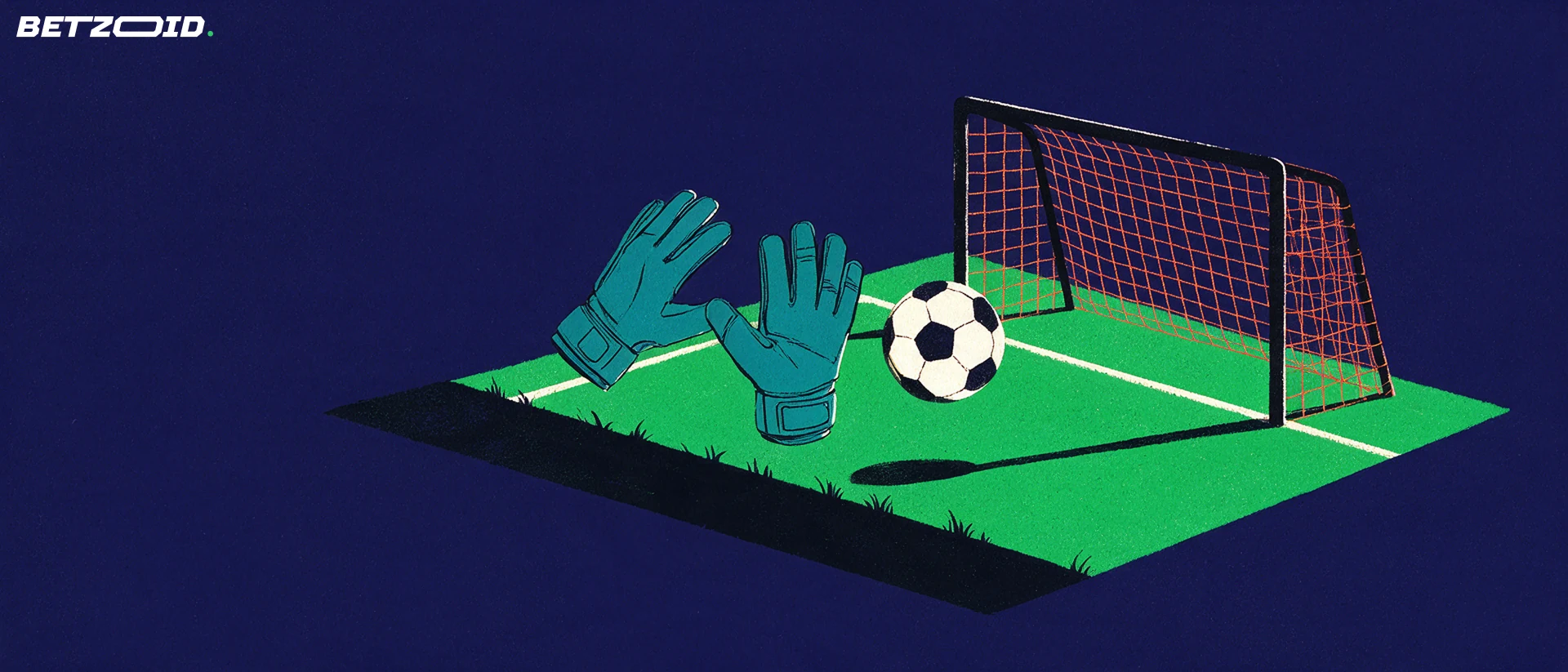 Illustration of a football pitch, ball and tactical analysis.