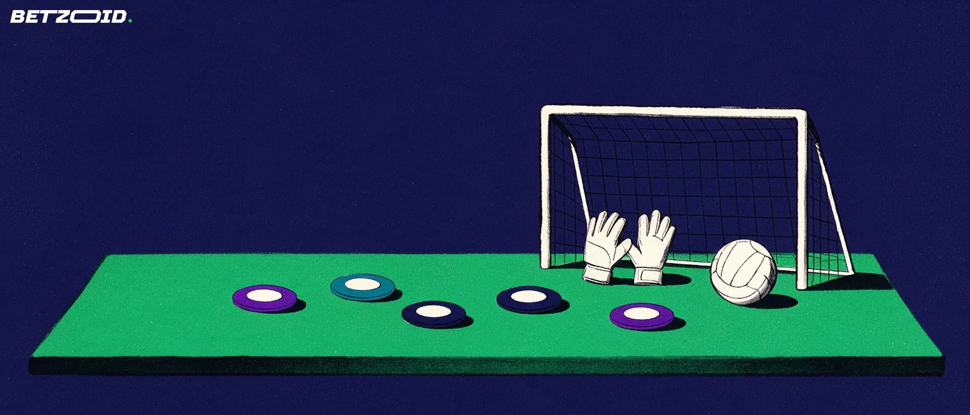 Illustration of a football pitch, ball and tactical analysis.
