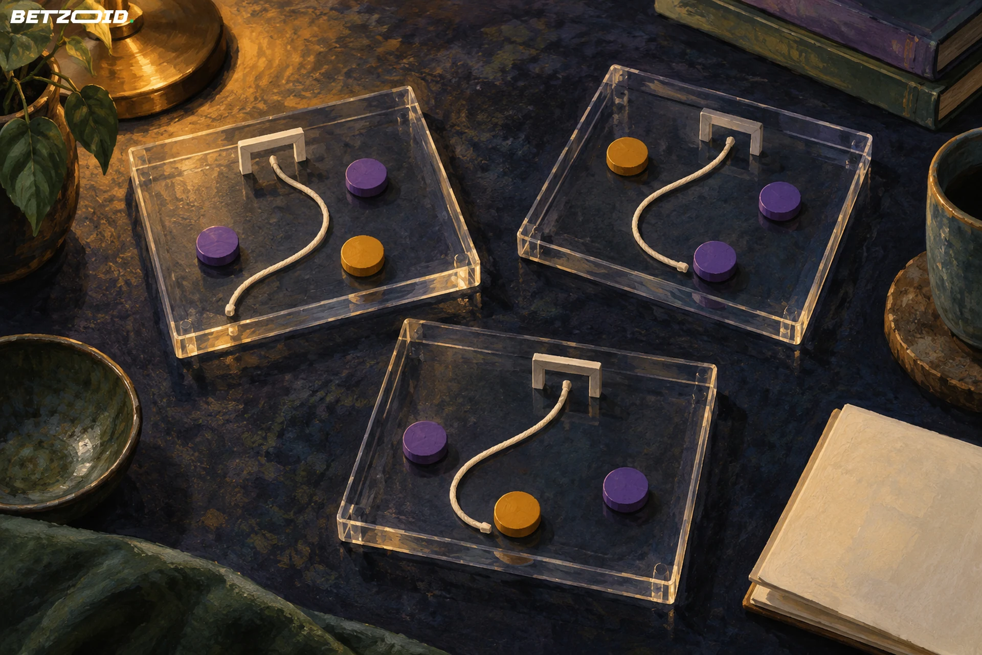 Three transparent tactical panels hold different marker arrangements and curved routes to small goals.
