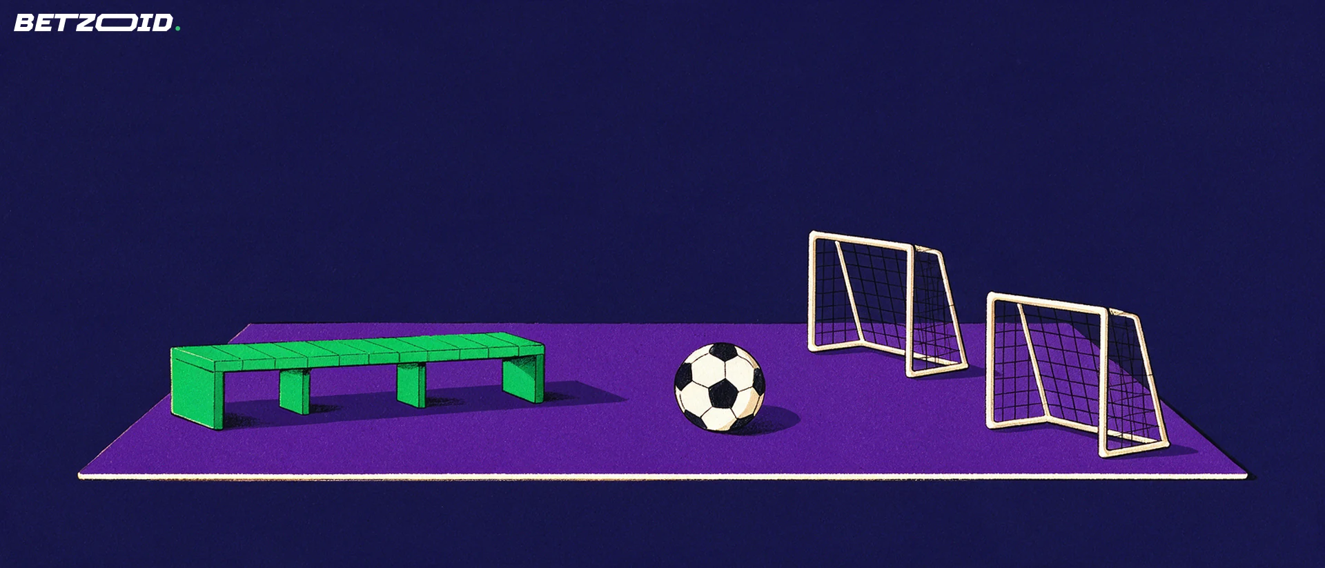 Illustration of a football pitch, ball and tactical analysis.