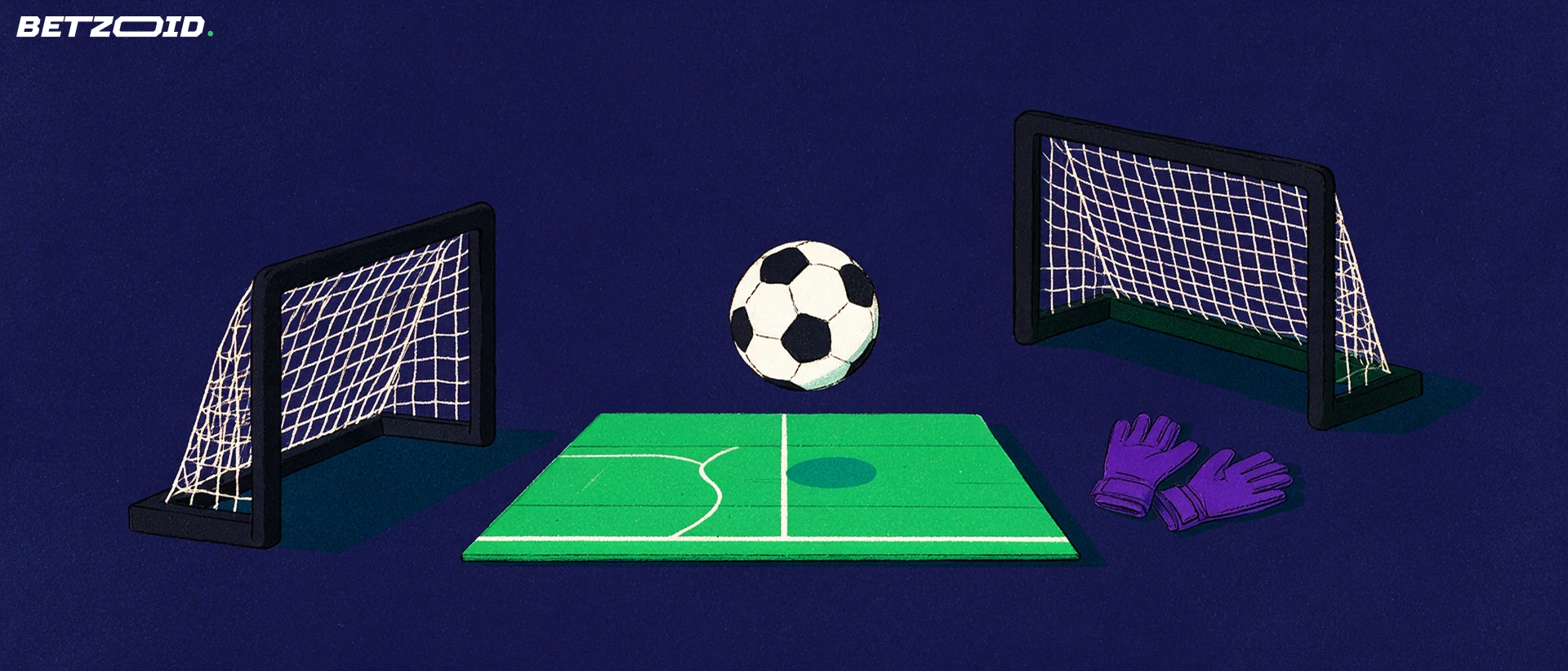 Illustrazione di un campo da calcio, un pallone e dell’analisi tattica.