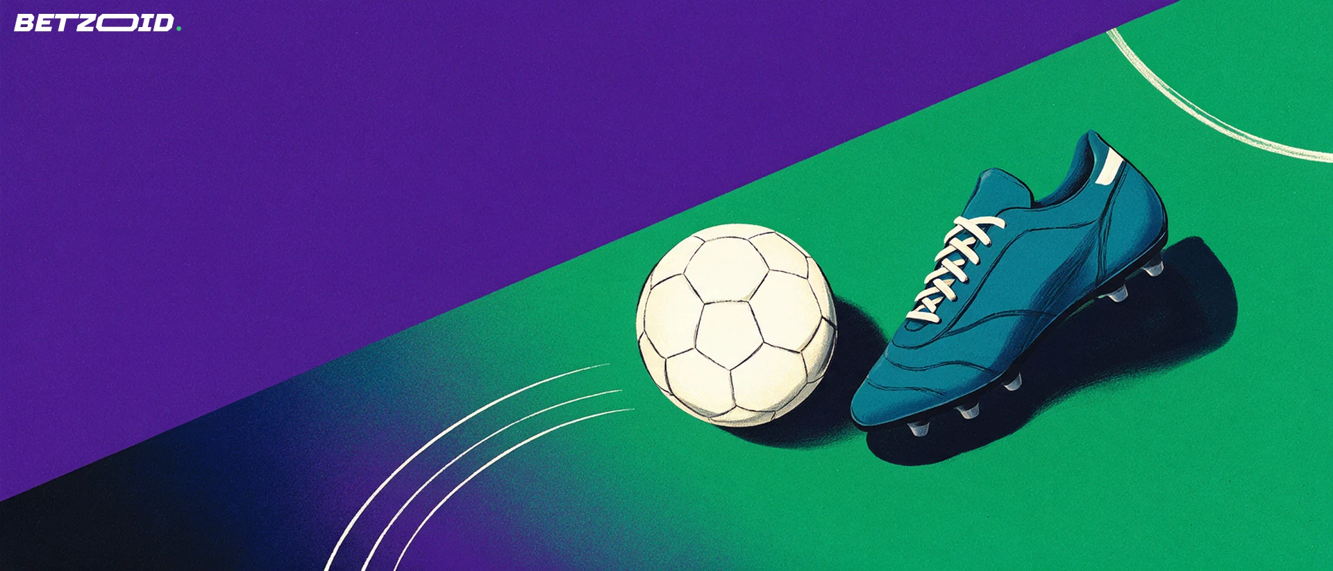 Fotballsko og ball ved sidelinjen.